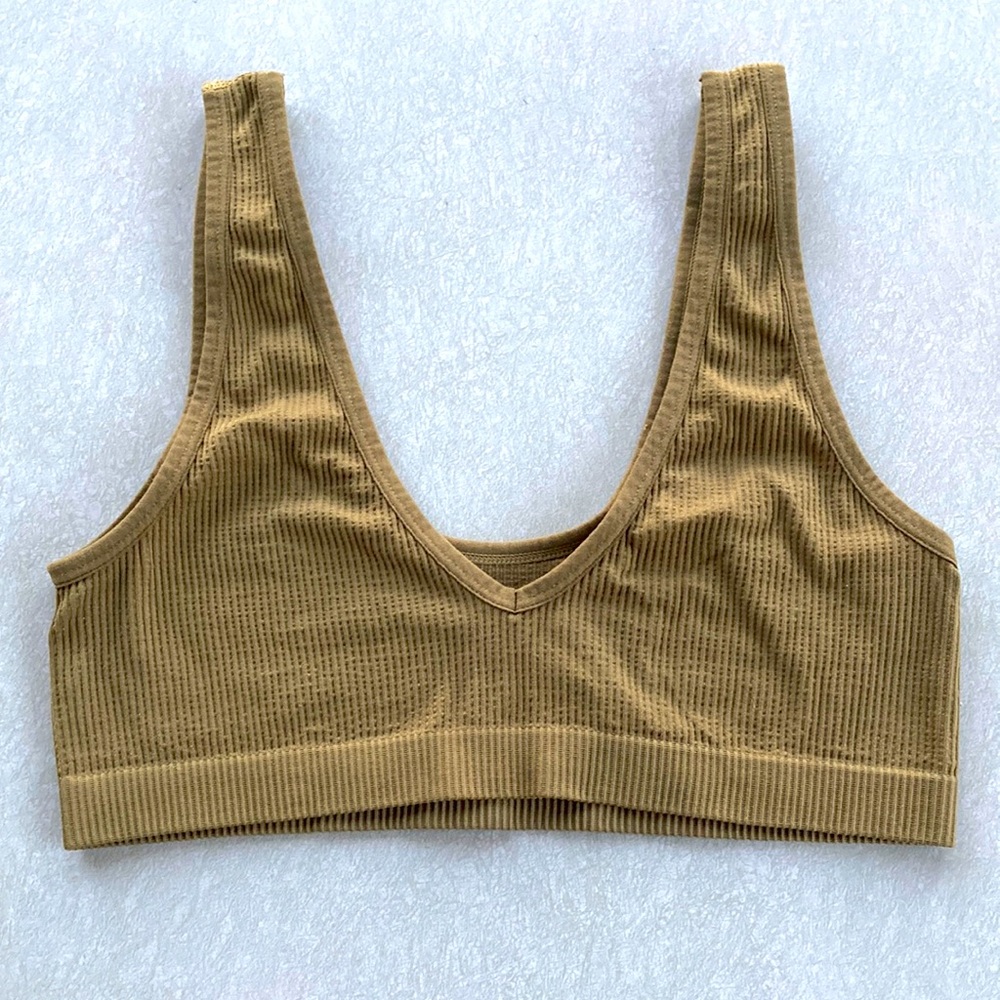 Ribbed Forest Green Bralette